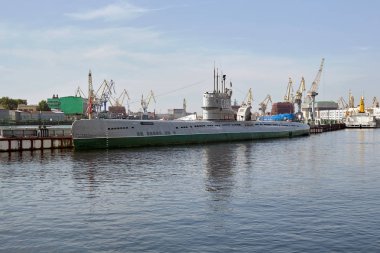 St Petersburg, Rusya - 16 Haziran 2018: Denizaltı Müzesi S-189 proje 613 Teğmen Schmidt Vasilevski Adası, St. Petersburg dolgu üzerinde.