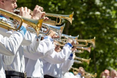 Rostov-on-Don, Rusya-27 Mayıs 2018: Çocuk bando Rostov-on-Don içinde şehir parkı içinde 