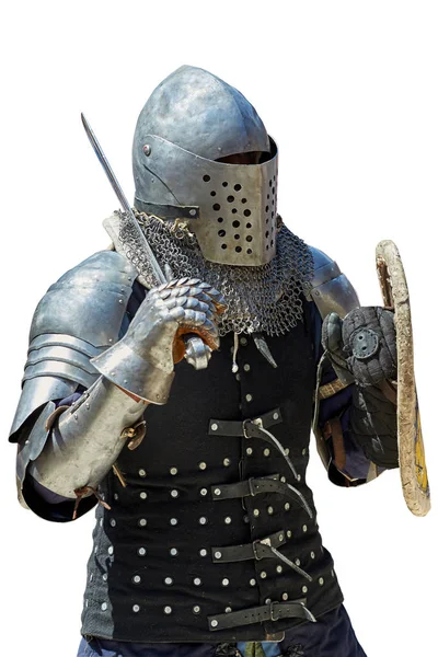 Porträt Soldat Mittelalterlicher Ritter Wikinger Isoliertes Porträt Des Mittelalters Krieger — Stockfoto