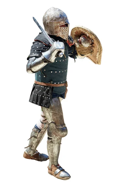 Retrato Militar Soldado Caballero Medieval Vikingo Retrato Aislado Medieval Guerrero — Foto de Stock