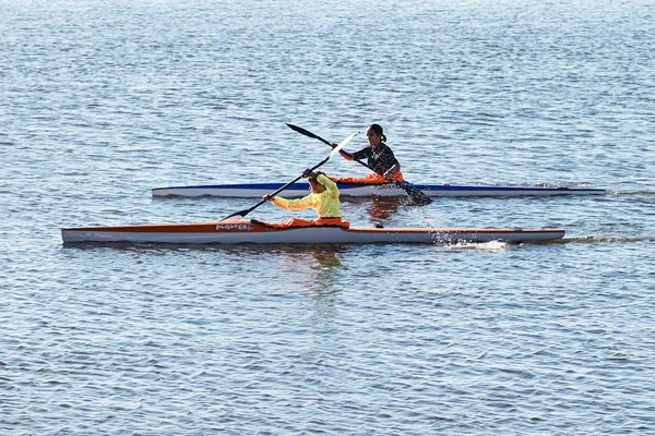 Rostov Don Russia October 2018 Training Athletes Rowing Canoe Female — Stock Photo, Image
