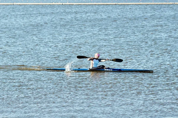 Rostov Don Rússia Outubro 2018 Treinamento Atletas Remadores Canoa Uma — Fotografia de Stock