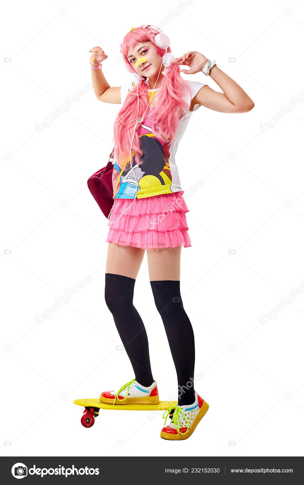 Menina de Anime no skate, skate de Menina de Anime