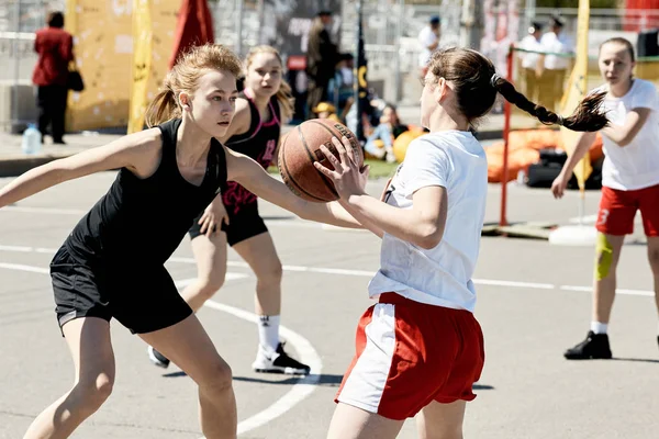 Rostov Don Russia May 2018 Competitions Street Women Basketball Non — Stock Photo, Image