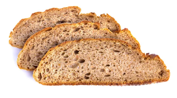 Três pedaços de pão escuro — Fotografia de Stock