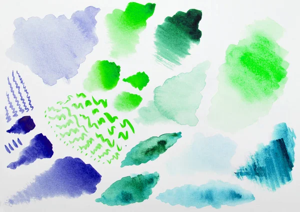 Aquarelle Abstraite Sur Fond Clair Des Éclaboussures Couleur Dans Papier — Photo