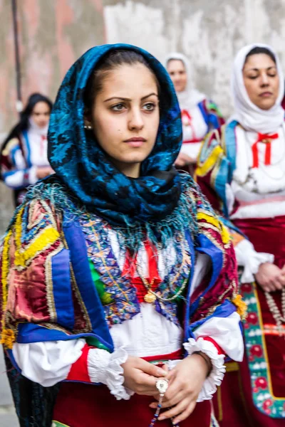 Cagliari Italia Mayo 2016 360 Festa Sant Efisio Desfile Trajes —  Fotos de Stock