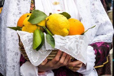 MURAVERA, ITALY - APRIL 2, 2017: 45th Citrus Festival - Sardinia clipart
