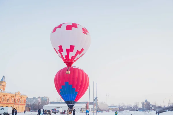 Masa start na Festiwal balonów na gorące powietrze — Zdjęcie stockowe
