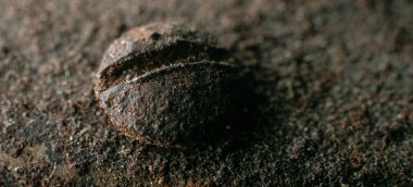 Makro fotoğraf pas ve çeşitli yerlerinde eski kahve değirmeni