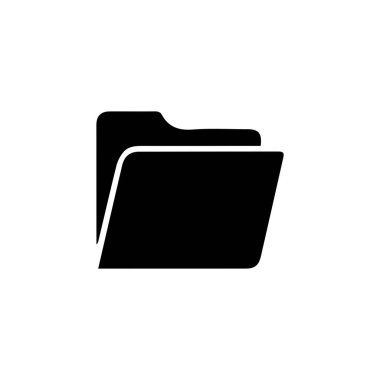 Basit bir siyah klasör simgesi minimal ve modern düz bir şekilde tasarlandı. Sembol, dosya yönetim sistemleri, uygulamalar ve dijital tasarım projelerinde kullanılmak için ideal hale getiren, içinde görünür bir belge kenarı olan klasik bir dizin şeklini içerir..