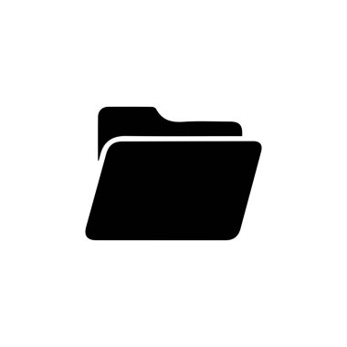 Basit bir siyah klasör simgesi minimal ve modern düz bir şekilde tasarlandı. Sembol, dosya yönetim sistemleri, uygulamalar ve dijital tasarım projelerinde kullanılmak için ideal hale getiren, içinde görünür bir belge kenarı olan klasik bir dizin şeklini içerir..