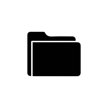 Basit bir siyah klasör simgesi minimal ve modern düz bir şekilde tasarlandı. Sembol, dosya yönetim sistemleri, uygulamalar ve dijital tasarım projelerinde kullanılmak için ideal hale getiren, içinde görünür bir belge kenarı olan klasik bir dizin şeklini içerir..