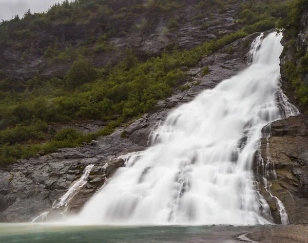 Nugget Falls Alaska Nugget Falls Ligt Buurt Van Mendenhall Glacier — Stockfoto