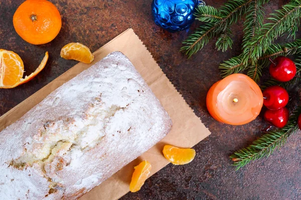 견과류 크리스마스 케이크 전통적인 — 스톡 사진