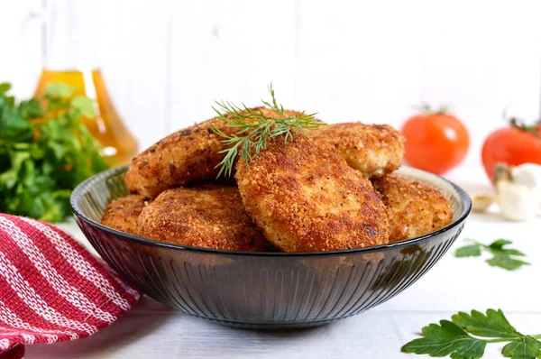 Côtelettes Maison Juteuses Boeuf Porc Poulet Sur Fond Bois Blanc — Photo