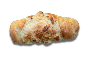 Ev yapımı ekmek. Beyaz arkaplanda izole