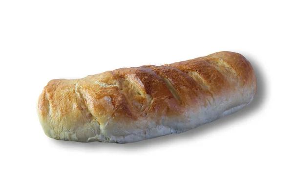 Handgemaakt Zelfgemaakt Brood Geïsoleerd Witte Achtergrond — Stockfoto