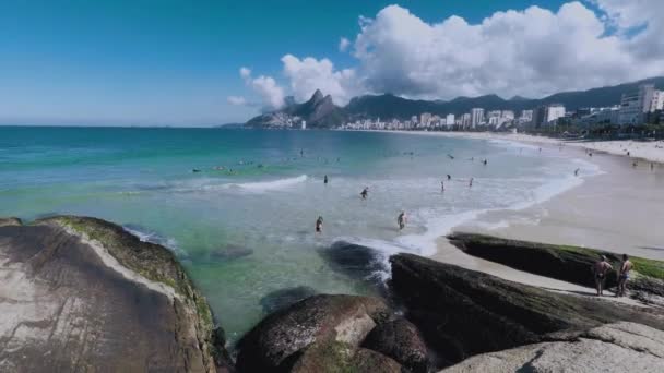 Video Playa Arpoador Ipanema Río Janeiro Brasil — Vídeos de Stock