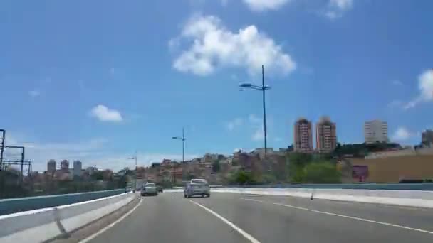 Salvador Bahia Brasil Dezembro 2016 Vídeo Time Lapse Percorrendo Ruas — Vídeo de Stock