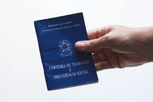 Бразильский Трудовой Портфель Карта Работа Социальное Обеспечение Португальском Языке — стоковое фото