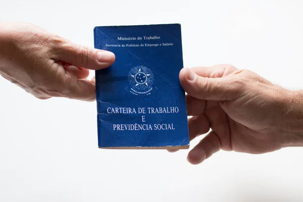 Braziliaanse Arbeid Portfolio Schriftelijke Werk Socialezekerheidskaart Het Portugees — Stockfoto