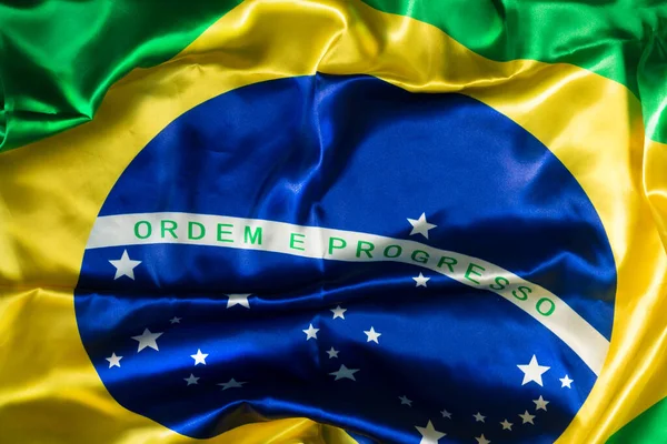 Foto Bandeira Brasileira Com Relevo — Fotografia de Stock