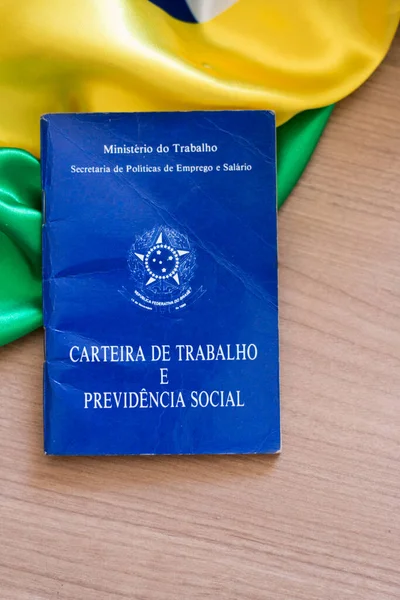 Brasilianische Arbeitskarte Schriftliche Arbeits Und Sozialversicherungskarte Auf Portugiesisch — Stockfoto