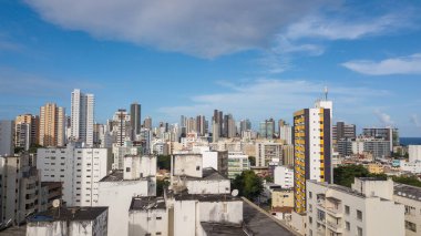 Skyline Salvador Bahia Brezilya. Drone hava görüntüsü