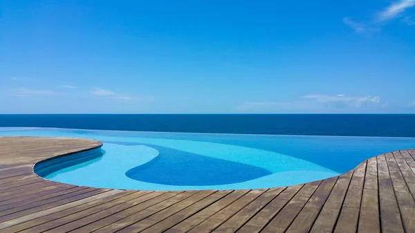 Infinity Pool Views Sea Blue Sky — Stock Photo, Image