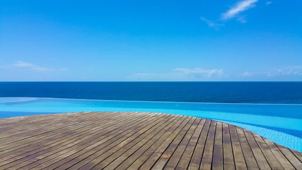 Infinity Pool Views Sea Blue Sky — Stock Photo, Image