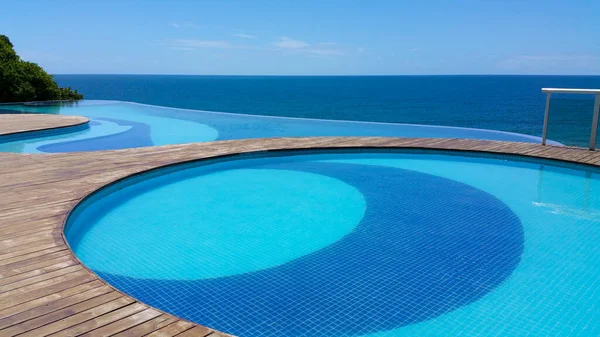 Infinity Pool Views Sea Blue Sky — Stock Photo, Image
