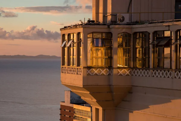 Solnedgång Utsikt Från Lacerda Hissen Det Historiska Centrum Salvador Bahia — Stockfoto