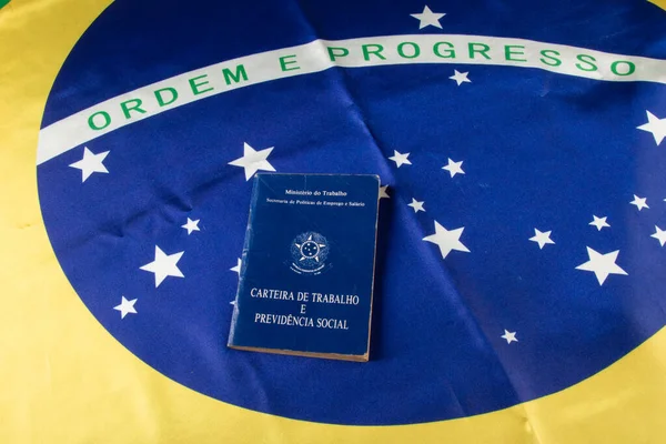 Bahia Brazil October 2020 Brazilian Work Permit Written Portuguese Ministry — Stock Photo, Image