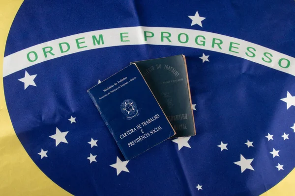 Bahia Brazil October 2020 Brazilian Work Permit Written Portuguese Ministry — Stock Photo, Image