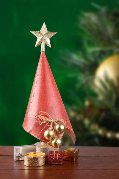 Decoración Navidad Árbol Navidad Con Regalos Sobre Fondo Borroso Navidad — Foto de Stock