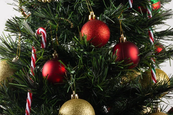 Decoração Tradicional Natal Árvore Natal Com Decoração — Fotografia de Stock