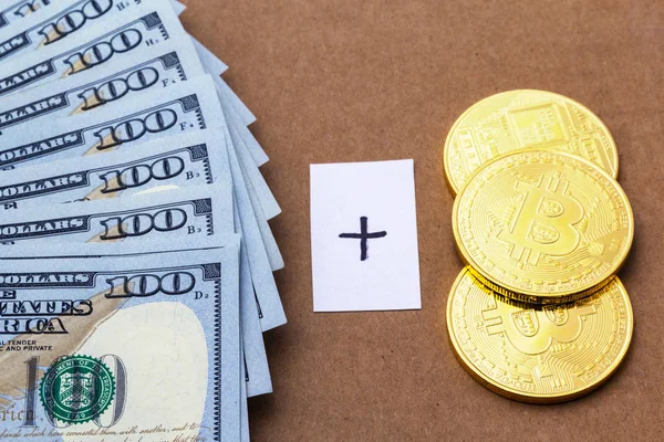 Bitcoin Virtual Efectivo Método Pago Bitcoin Moneda — Foto de Stock
