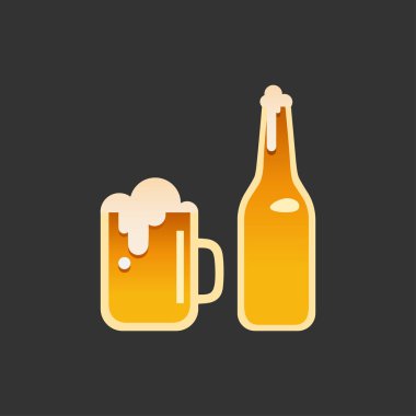 bir bardak ve bir şişe bira