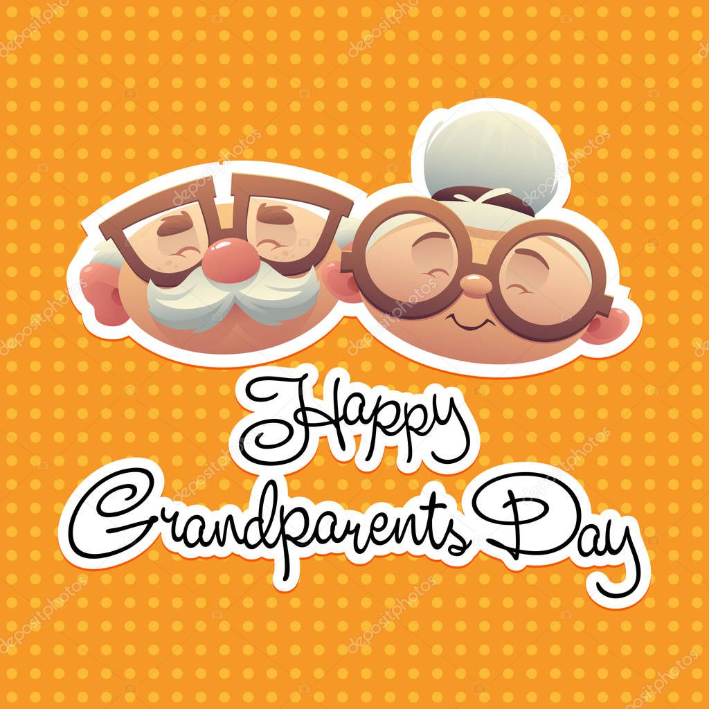 abstract cartoon grandparents day background with special objects vector