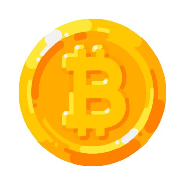 Cryptocurrency logo dijital para Bitcoin blockchain finans simge vektör