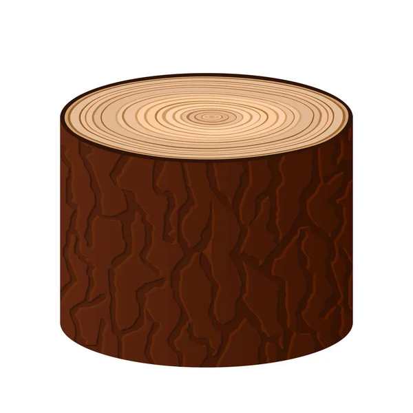 Legno Cartone Animato Log Isolati Oggetti Vettoriali Albero Materiale — Vettoriale Stock