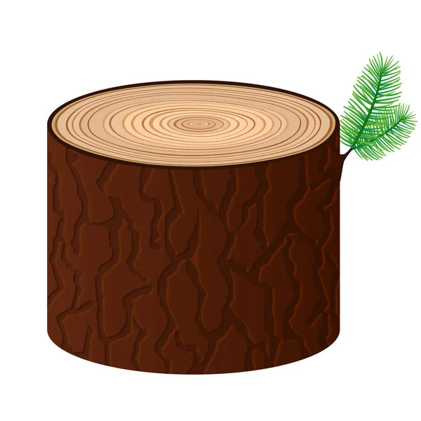 Wood Cartoon Log Isolated Vector Objects Tree Material — Stock Vector