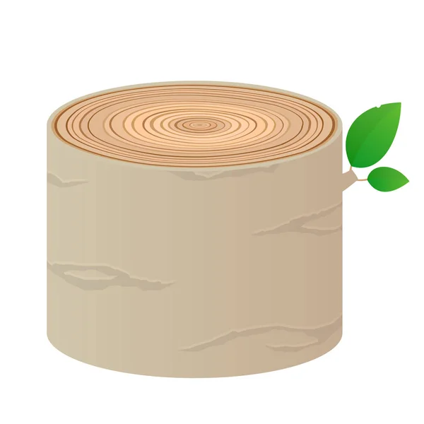 Legno Cartone Animato Log Isolati Oggetti Vettoriali Albero Materiale — Vettoriale Stock