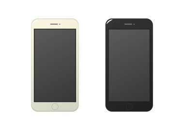 Akıllı telefon karikatür mockup vektör izole beyaz arka plan üzerinde