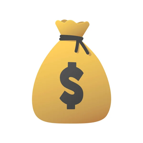 Χρήματα Τσάντα Διάνυσμα Καρτούν Δολάριο Εικονίδιο Εικονογράφηση Σημάδι Διάνυσμα — Διανυσματικό Αρχείο