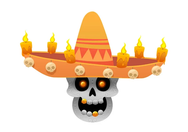 Kreslený Mexické Cukr Lebky Vektorové Ilustrace Pro Dia Los Muertos — Stockový vektor