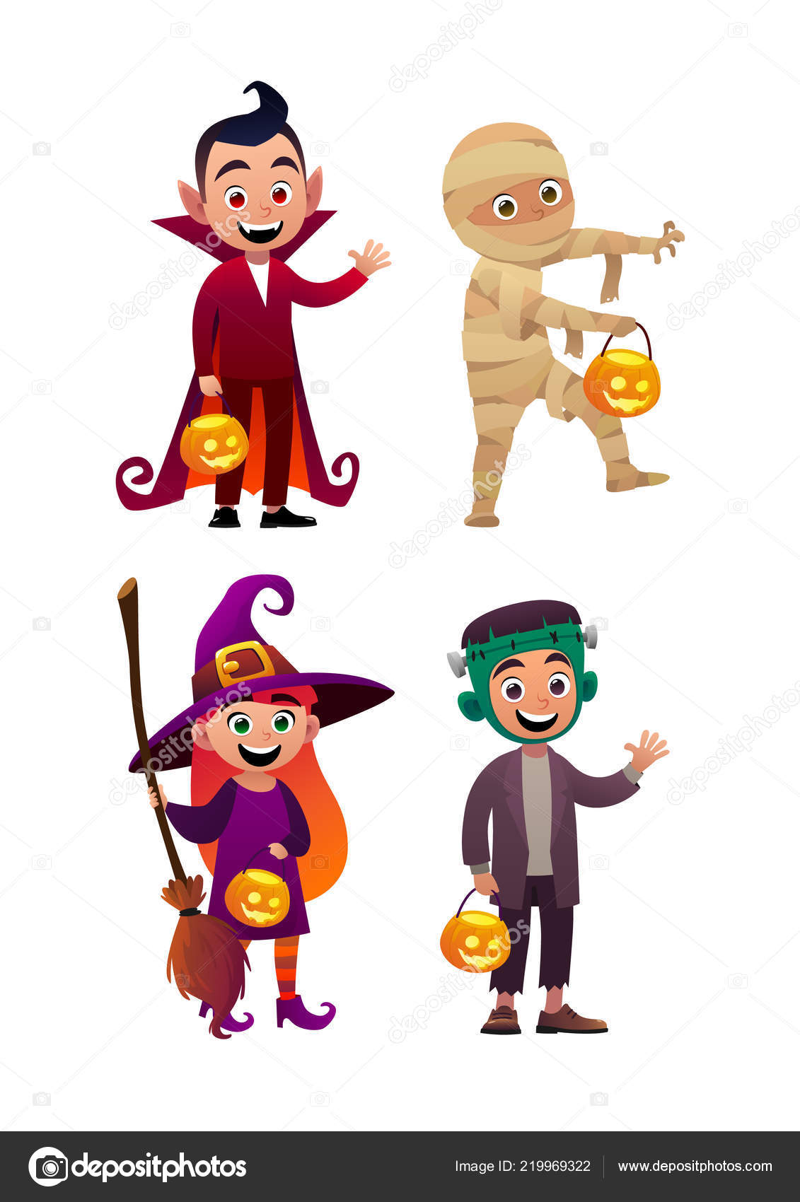 Halloween night background with vampire mummy Vector Image