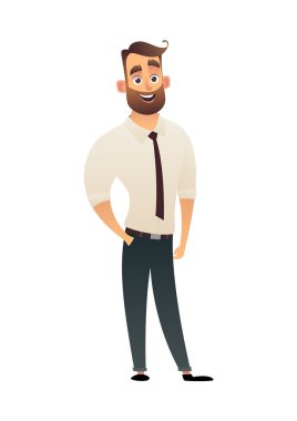 Karakter office iş çalışan adam vektör illüstrasyon izole karikatür tarzı