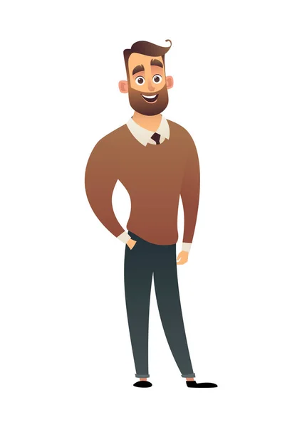 Homem Personagem Camisa Suéter Vetor Ilustração Desenho Animado Estilo Isolado — Vetor de Stock